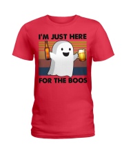 I just here for the boos Ladies T-Shirt tile