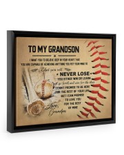 To my grandson - Grandpa - Baseball Floating Framed Canvas Prints Black tile