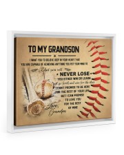 To my grandson - Grandpa - Baseball Floating Framed Canvas Prints White tile