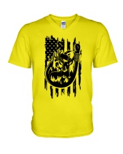 Deer - Fishing V-Neck T-Shirt tile
