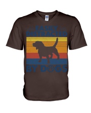 Easily Distracted by Dogs V-Neck T-Shirt tile