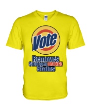 Orange Stains V-Neck T-Shirt tile