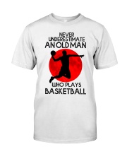 Never underestimate an old man who plays basketbal Premium Fit Mens Tee tile