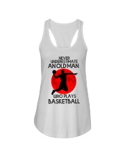Never underestimate an old man who plays basketbal Ladies Flowy Tank tile