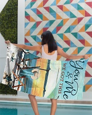 You and me we got this Premium Beach Towel aos-beach-towel-lifestyle-front-03