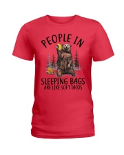 People in sleeping bags Ladies T-Shirt tile