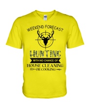 Weekend forecast hunting V-Neck T-Shirt tile