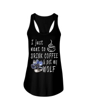 Drink Coffee and pet my wolf Ladies Flowy Tank thumbnail