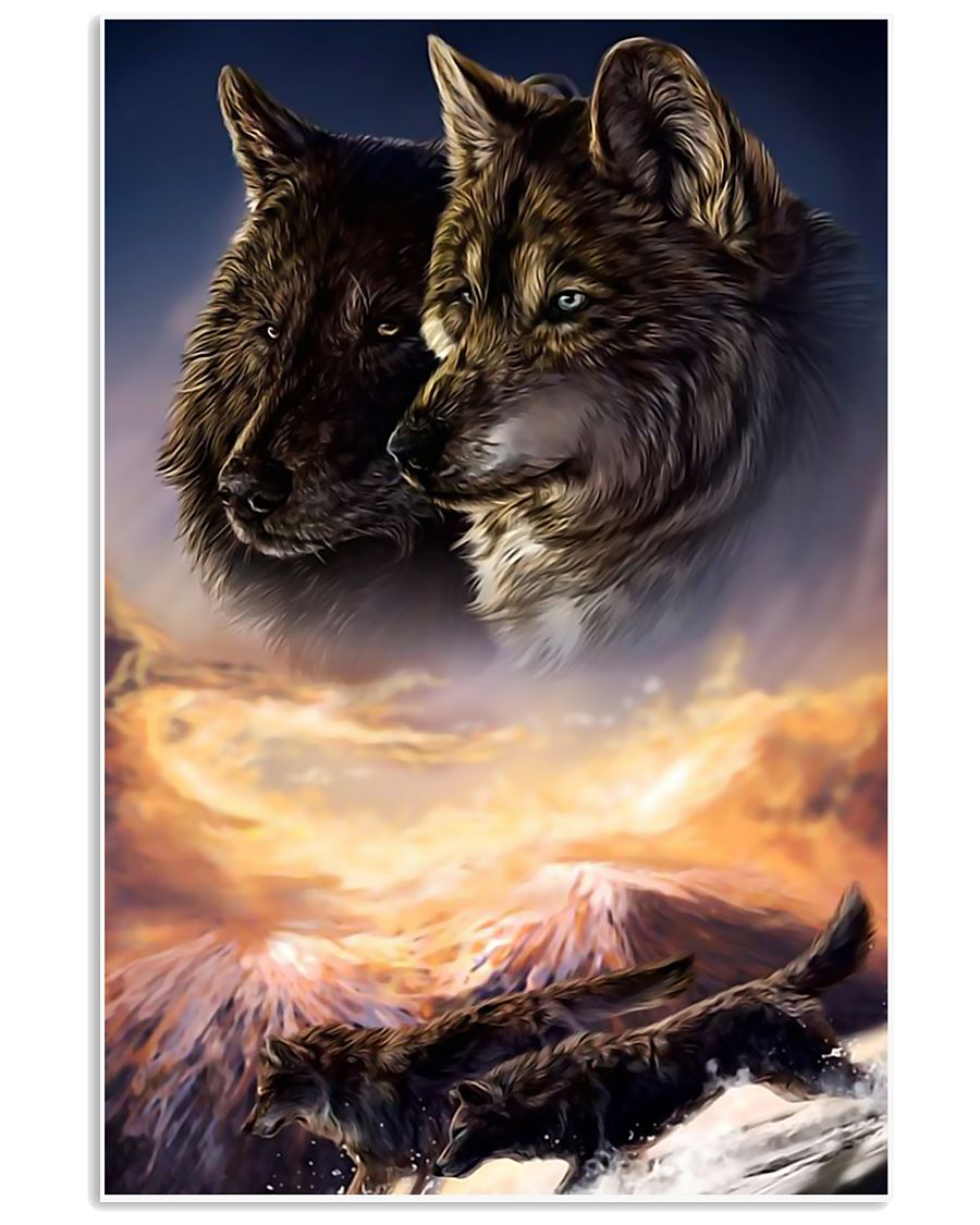 Two Wolf Art 11x17 Poster