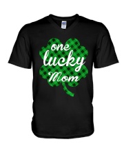 One lucky mom V-Neck T-Shirt thumbnail