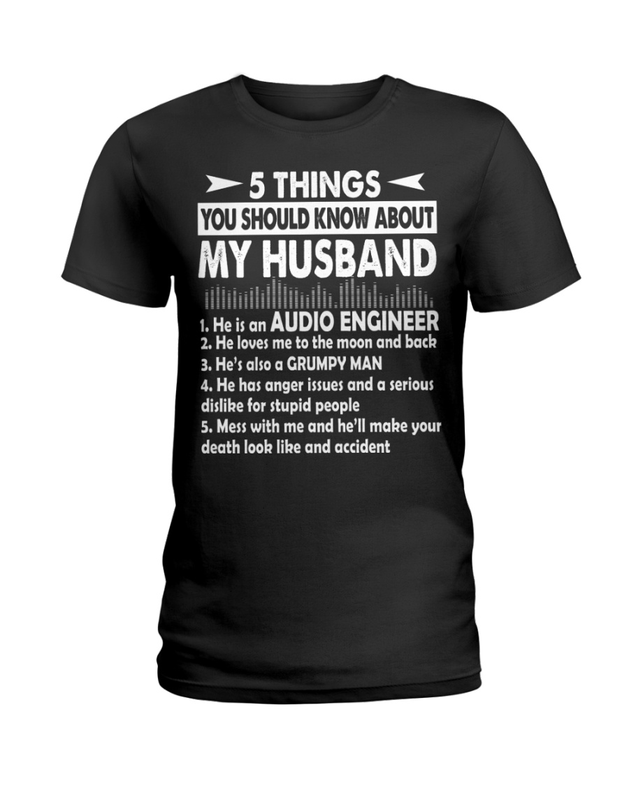 My husband is an Audio Engineer Ladies T-Shirt