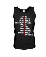 covid measles varicella Meningococcus Polio Tetanus Hepatitis Pertussis Influenza Diphtheria Shirt Unisex Tank tile