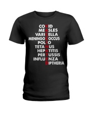covid measles varicella Meningococcus Polio Tetanus Hepatitis Pertussis Influenza Diphtheria Shirt Ladies T-Shirt tile