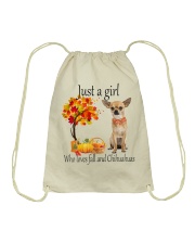 Just a girl who loves Fall Drawstring Bag tile