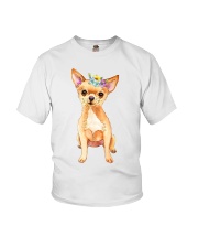 Floral Chihuahua Youth T-Shirt tile