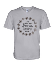 I'd rather wear flowers in my hair V-Neck T-Shirt thumbnail