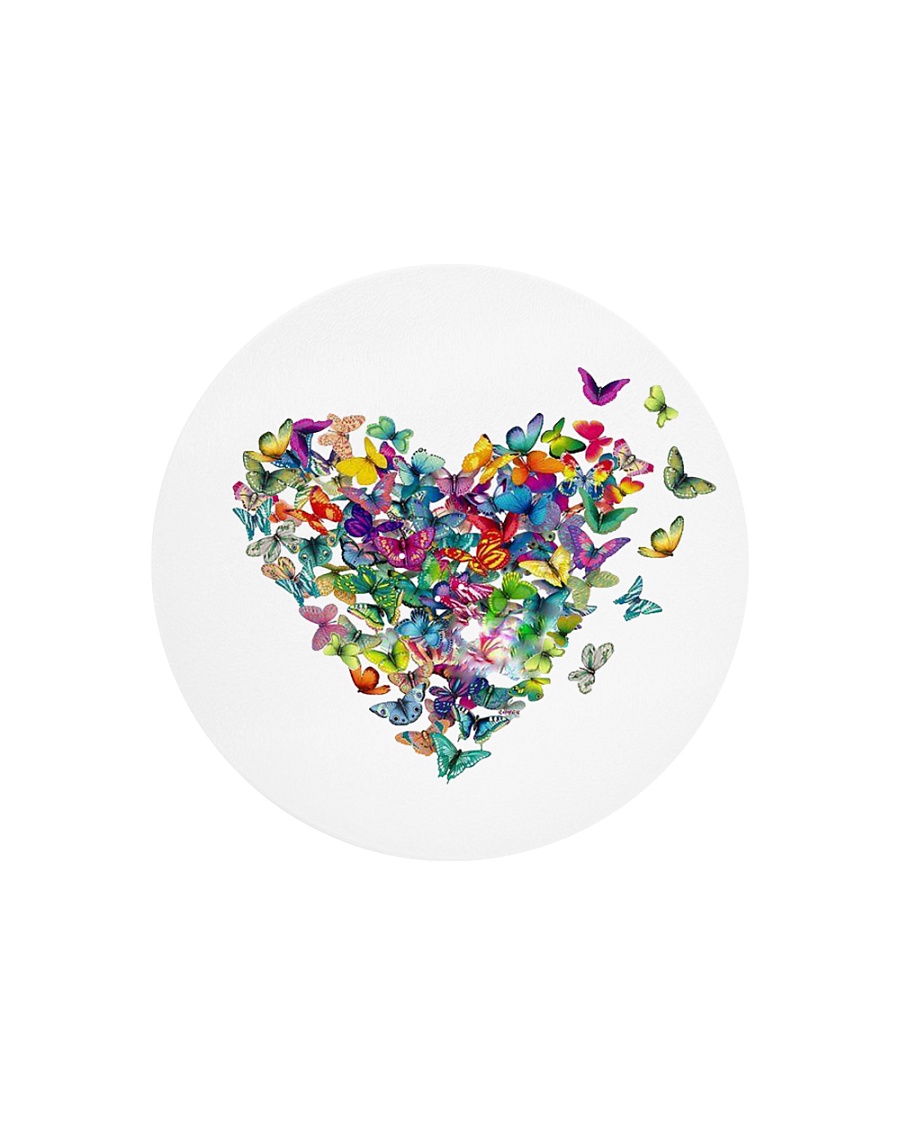 Butterfly Heart Circle Cutting Board