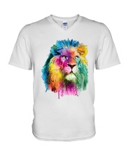 Running Paint Lion V-Neck T-Shirt thumbnail