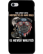Time spent with motorcycles and dogs is never wasted Phone Case tile