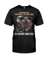 Time spent with motorcycles and dogs is never wasted Premium Fit Mens Tee tile