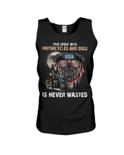 Time spent with motorcycles and dogs is never wasted Unisex Tank tile