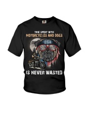 Time spent with motorcycles and dogs is never wasted Youth T-Shirt tile