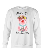 just a girl who loves pig Crewneck Sweatshirt tile
