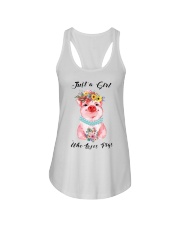 just a girl who loves pig Ladies Flowy Tank tile
