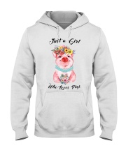 just a girl who loves pig Hooded Sweatshirt tile