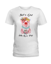 just a girl who loves pig Ladies T-Shirt tile