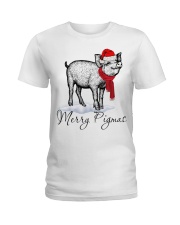 Pigs merry pigmas Ladies T-Shirt tile