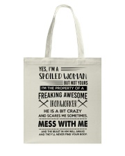ironworker yes im a spoiled woman Tote Bag tile
