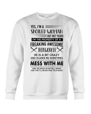 ironworker yes im a spoiled woman Crewneck Sweatshirt tile