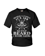 Mess with me I'll let karma it's job Youth T-Shirt tile