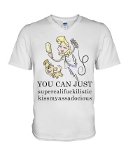 Groomer you can just V-Neck T-Shirt tile
