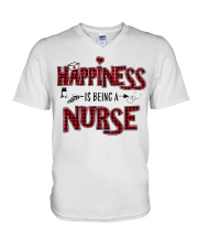 happiness is being a nurse V-Neck T-Shirt tile