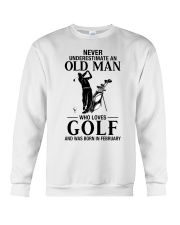 Never underestimate old man loves golf february Crewneck Sweatshirt tile