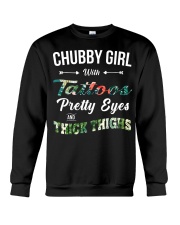 Chubby girl with tattoos pretty eyes and thick things Crewneck Sweatshirt tile