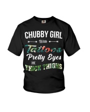 Chubby girl with tattoos pretty eyes and thick things Youth T-Shirt tile