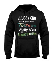 Chubby girl with tattoos pretty eyes and thick things Hooded Sweatshirt tile