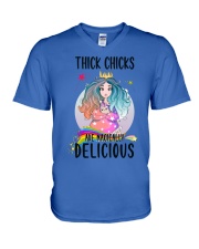 Thick chicks are magically V-Neck T-Shirt tile