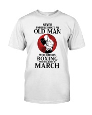 Never underestimate old man who knows boxing and was born in march Premium Fit Mens Tee tile