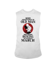 Never underestimate old man who knows boxing and was born in march Sleeveless Tee tile