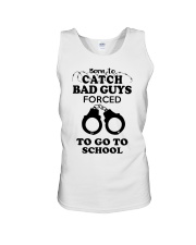 born to catch bad guys forced to go to school Unisex Tank tile