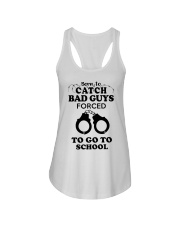 born to catch bad guys forced to go to school Ladies Flowy Tank tile