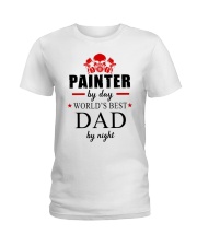 painter by day world's best dad Ladies T-Shirt tile
