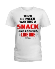 torn between wating a snack Ladies T-Shirt tile