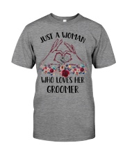 just a woman who loves her Groomer Premium Fit Mens Tee tile