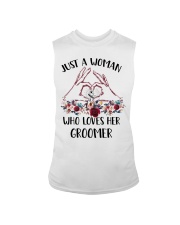 just a woman who loves her Groomer Sleeveless Tee tile