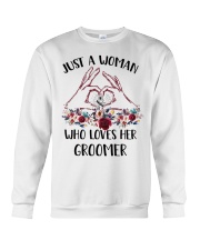 just a woman who loves her Groomer Crewneck Sweatshirt tile